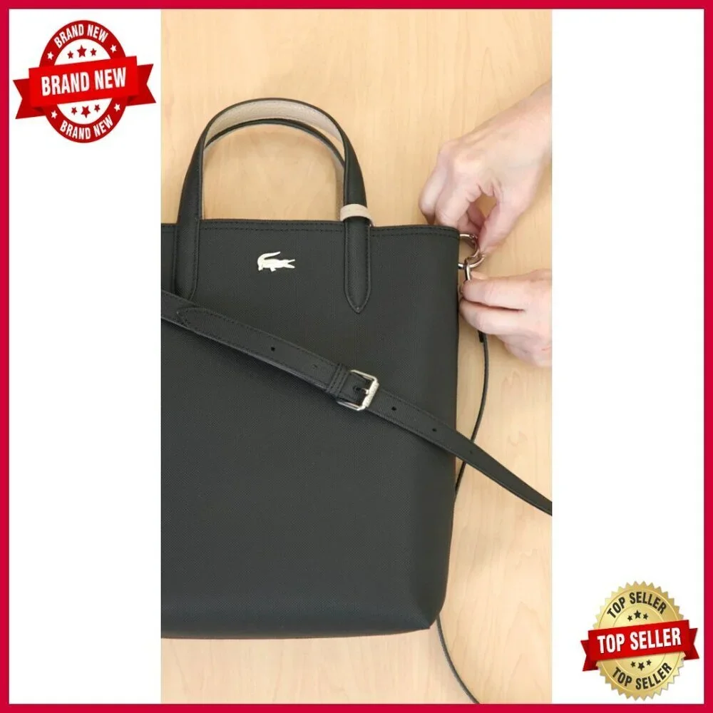 Large Canvas Tote Bag with Removable Crossbody Strap, Zipper Closure